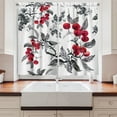 thumbnail image 2 of Ambesonne Rowan Kitchen Curtains, Mountain Ashes Art, 55"x39", Ruby Grey Black, 2 of 3