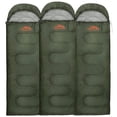 thumbnail image 6 of 10 Pack of Bulk Wholesale 30 Degree Cold Weather Hooded Sleeping Bags for Adults, Kids, Homeless, Camping, Indoors, Outdoors - 10 Count Hooded Sleeping Bags in Forest Green 71"L x 30"W, 6 of 9