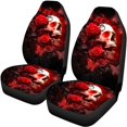 thumbnail image 5 of Pzuqiu Skull Rose Full Set Seat Covers for Cars Easy to Install Car Seat Covers Soft 3 PCS Front and Rear Seat Cover Set Fit for most Cars Sedans, 5 of 10