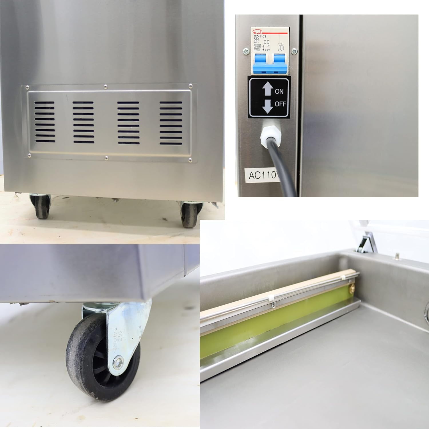EQCOTWEA Single Chamber Vacuum Packaging Machine Digital Display Sealers Sealing Length 15.7"