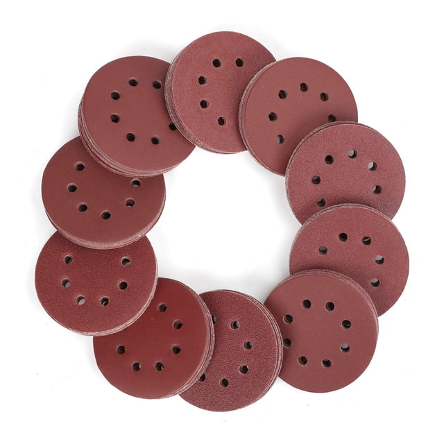 Juego de discos de lija WORKPRO, 150 piezas, 5 pulgadas y 8 orificios