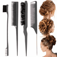 thumbnail image 1 of Kit Cepillos Y Peines Peinado Cabello Pinza Peluquería 4 Pzs, 1 of 7