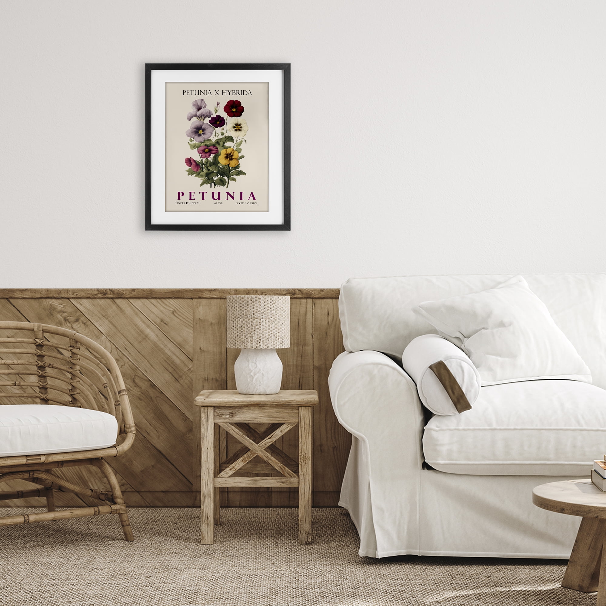Stupell Industries Natural Petunia Bundle Black Framed Print Under Glass, design by Christopher Giampietro