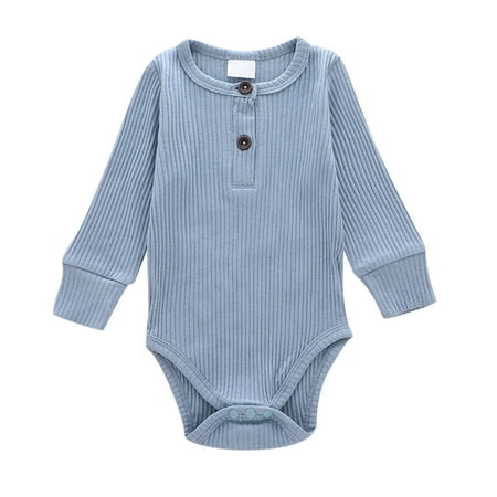 

ZHAGHMIN Baby Boy Outfits 18-24 Months Kids Toddler Baby Girls Boys Long Sleeve Solid Ribbed Romper Bodysuit Outfits Clothes Baby Boy Rompers 6-9 Months Boys 24 Months Little Boys Clothes Boys 18 Mo
