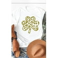 thumbnail image 5 of Gold Leopard Print Clover Graphic Tee T-Shirt, 5 of 6