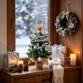 thumbnail image 6 of Lazduis Christmas Table Decorations Tabletop Mini Christmas Tree with Star Topper, Bow, Poinsettia Flowers and Bauble Ornaments, 6 of 6