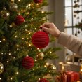 thumbnail image 4 of 6 Inch Large Flocked Christmas Ball Ornament, Textured Pattern Holiday Tree Decor for Christmas Party and Home Decoration., 4 of 9