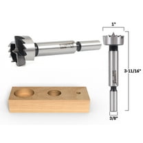 Yonico 1" Diameter Steel Forstner Drill Bit - 3/8" Shank - 43015S