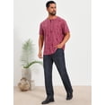 thumbnail image 2 of DARING DIVA Men's Ripped Henley Retro Short Sleeve Button Down T-Shirt S Red, 2 of 7