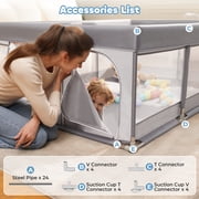 Babyeap Baby Playpen Large Play Yard Fence for Toddlers, 50x50 Gray