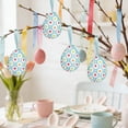 thumbnail image 6 of LEFTHIGH Home Floral Plaid Wrapped Foam Easter Egg Ornaments Set of 2 Personalized Party Holiday Decor Hanging Accents with Ribbon House Essentials, 6 of 6