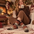 thumbnail image 6 of Loritta 6 Pairs Women's Cute Wool Crew Socks Cozy Fuzzy Warm Winter Socks with Fun Patterns, Gift Idea, Size 5-9, 6 of 8