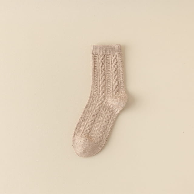 Women's Color Matching Multi Color Breathable Plush And Thick Insulation Socks Sports Socks Sock Brown