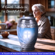 Heavenly Cross Aluminum Cremation urn Set – Large Adult & Necklace Keepsake Urn for Ashes, Handcrafted in India