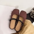 thumbnail image 7 of oqasdz Women's Casual Shoes Lightweight Lace Front Polka Dot Pattern Ballet Shoes Elegant Low Heel Round Toe Ladies Daily Wear Summer Outdoor, 7 of 7
