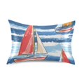 thumbnail image 7 of Yayeee Pillowcase King Size Set of 2 Satin Wrinkle Resistant Pillow Case, Red Sailboats, 7 of 7