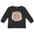 thumbnail image 3 of Inktastic Sloth Yoga Rainbow Girls Long Sleeve Toddler T-Shirt, 3 of 5