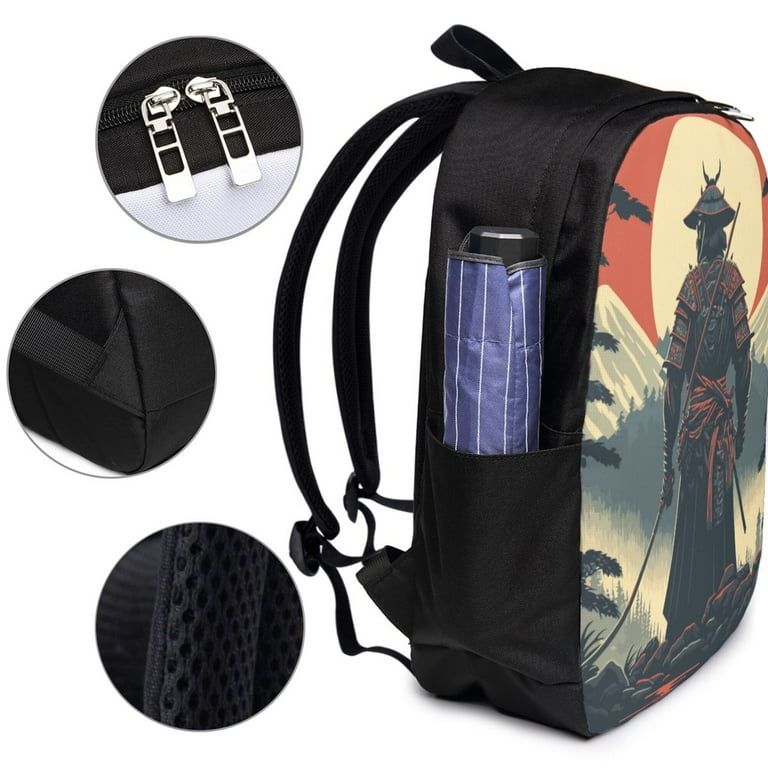 TEQUAN Travel Laptop Backpack, Japanese Samurai Sunset