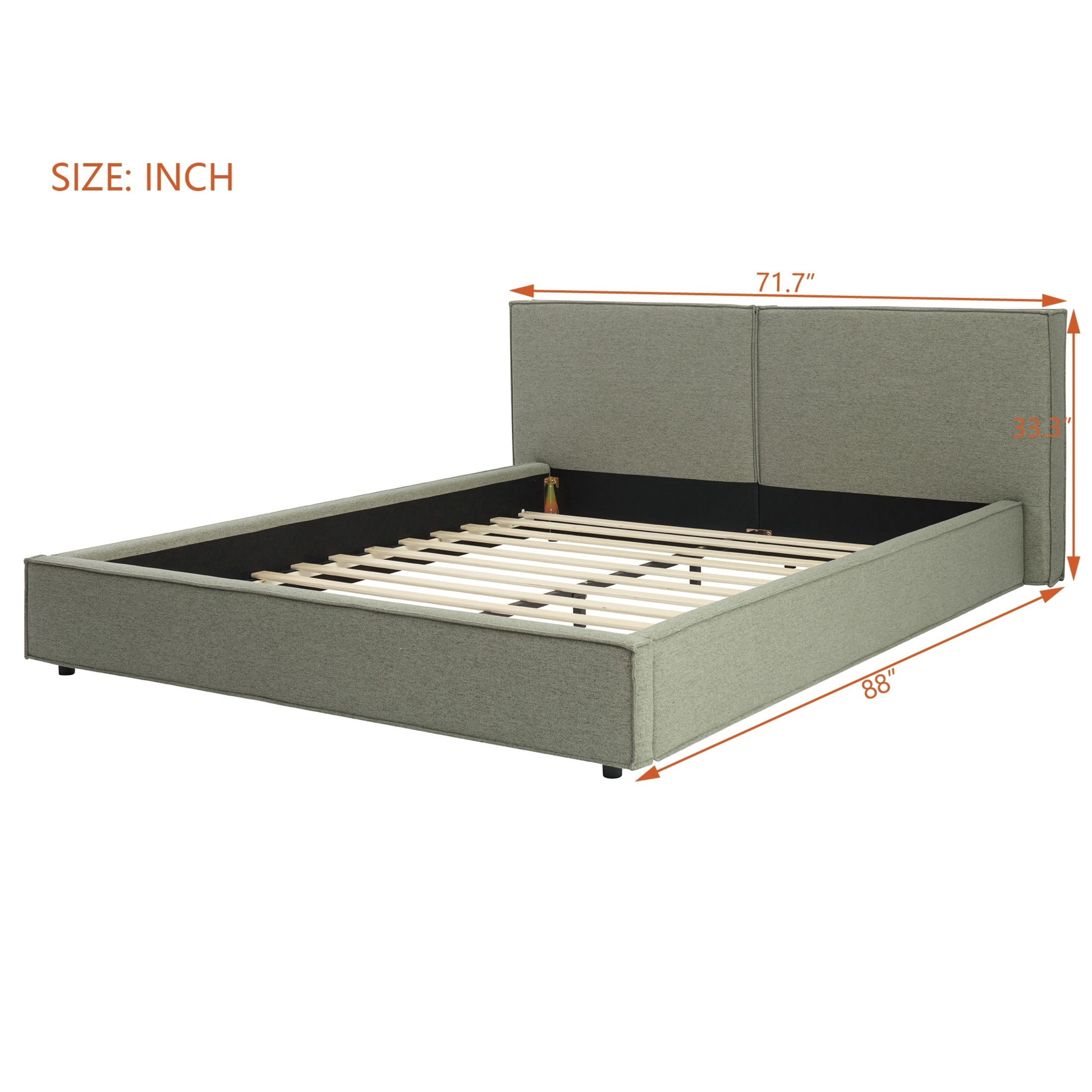 Christopher Knight Home Modern Tufted Queen Upholstered Platform Bed, Biscuit Stitching Headboard, Green