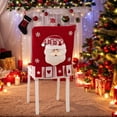 thumbnail image 4 of HUISZJ Christmas Chair Back Cover for Dining Room, Santa Claus Fabric Reindeer Dinner Chairs Cover, Chair Protector Slipcovers for Holiday Party Decor, 4 of 9