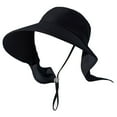 thumbnail image 2 of GZWYHT Beach Hats,Sun Hats Women Summer Big Eaves Shawl Sunscreen Hat Fisherman Fashion Sun Hat Outdoor With Ponytail Hole Hat Wide Brim Hats,Hats for Men Black, 2 of 4
