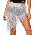 thumbnail image 1 of ManxiVoo Tie Waist Lace Wrap Layered Skirt with Scarf Belt Asymmetrical Design for Women Daily Wear, 1 of 2
