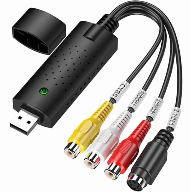VHS to Digital Converter, Hi8 Video Capture Card, Digital Audio Video Converter Adapter, VHS to USB 2.0 Converter