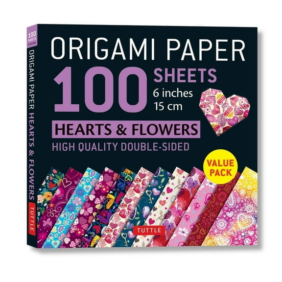 Origami Paper 100 Sheets Hearts & Flowers 6 (15 CM): Tuttle Origami Paper: Double-Sided Origami Sheets Printed with 12 Different Patterns: Instructions for 6 Projects Included (Other)