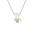 thumbnail image 2 of Delight Jewelry Goldtone Crystal Initial - W - Silvertone Dream Big Pendant Necklace, 25", 2 of 4