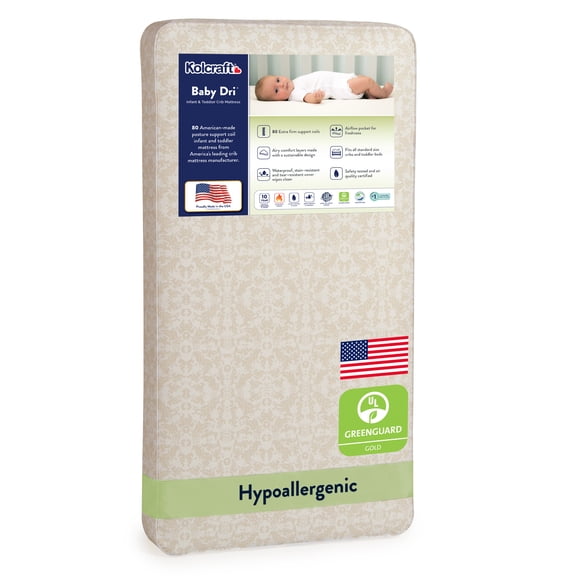 Kolcraft Baby Dri Extra Firm 80 Coil Innerspring Baby and Toddler Mattress