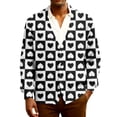 thumbnail image 2 of QHRMKOG Men's Cardigan Sweaters Cute Valentine's Day Heart Cardigan Graphic Relaxed Fit Long Sleeve V Neck Button Up Cardigan Sweater Trendy Ribbed Knit Sweaters Black L, 2 of 7