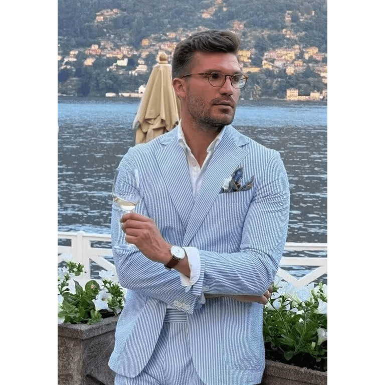 Slim seersucker suit outlet