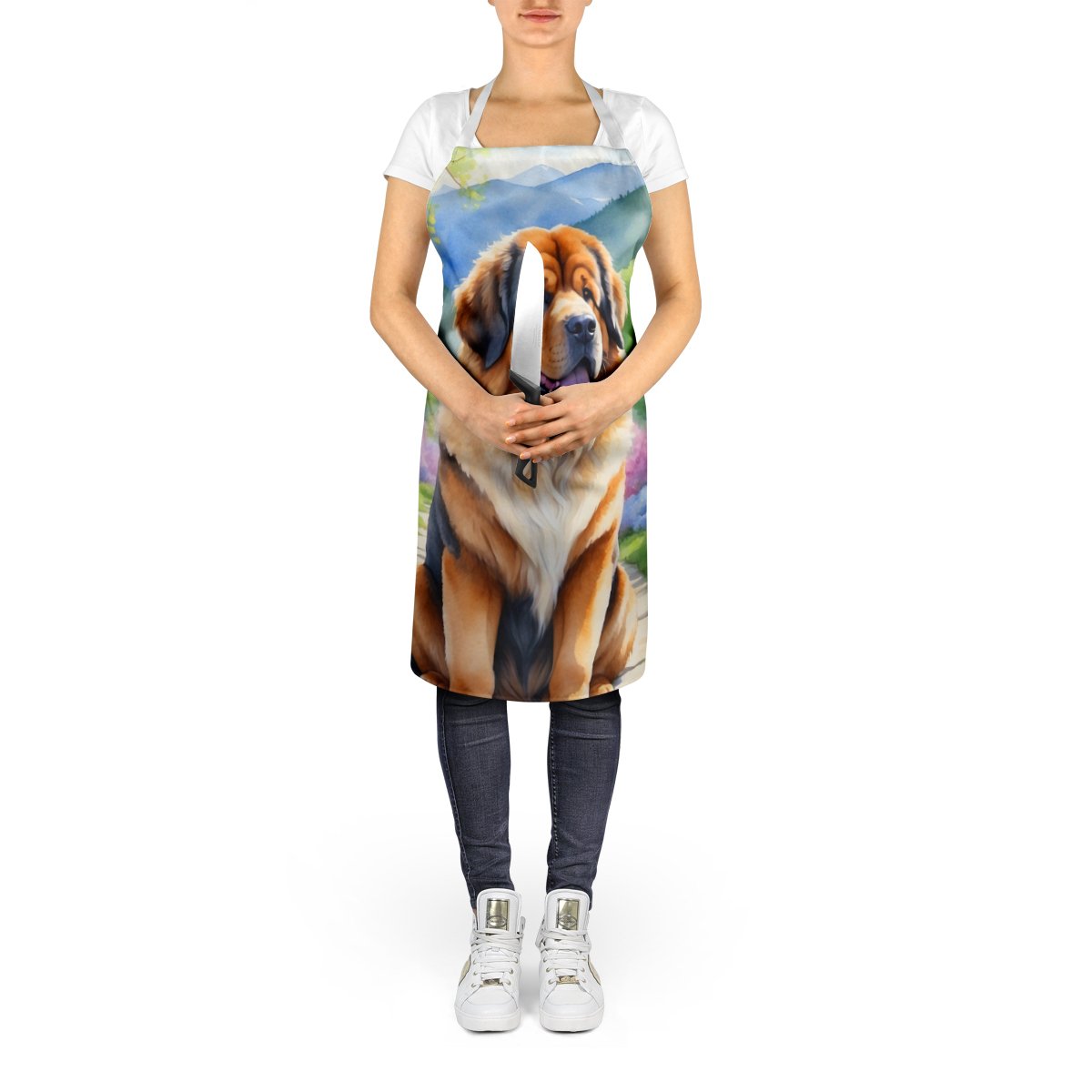 Tibetan Mastiff Spring Path Apron 27 in x 30 in