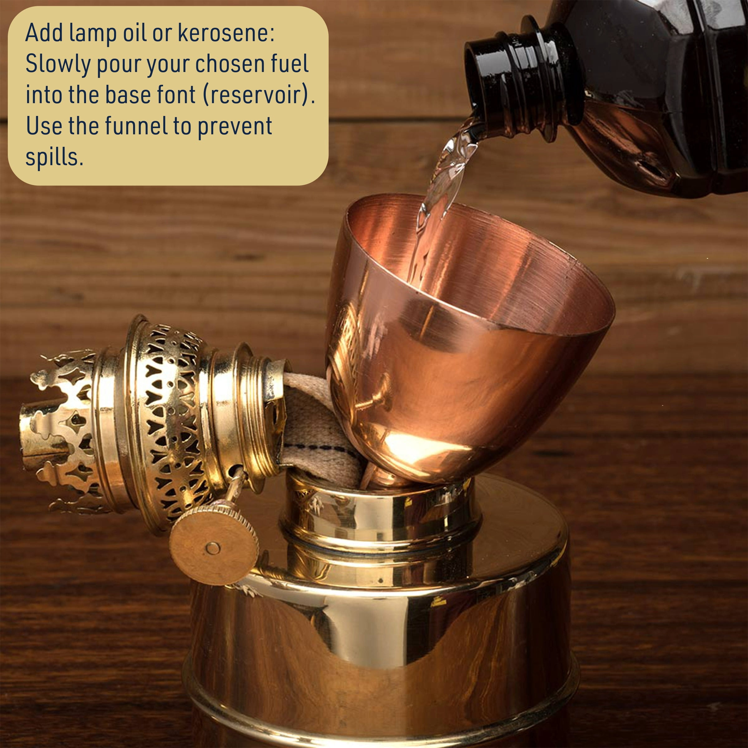Kings County Tools 13” Tall Brass Oil Lamp - Extra-Bright Hurricane Lantern