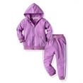 thumbnail image 5 of Fshinging Boys Sweatsuit Set 2 Piece Athletic Hoodie Sweatshirt and Active Jogger Sweatpants Unisex Baby Girls Long Sleeve Zipper Jacket Stripe Patchwork Kids Clothes Sets, 5 of 5