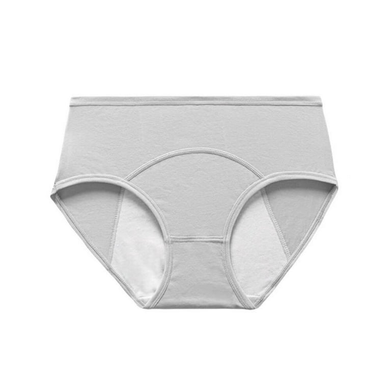 LAST CLANCE SALE! Women's Cotton Underwear High Waist Stretch Briefs Soft  Underpants Breathable Ladies Panties, Gray, 2XL
