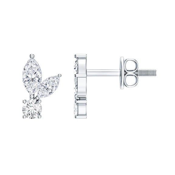 Rosec Jewels Lab Created Diamond Studs Earrings - Cute Bunny Earrings Diamond (EF-VS Quality) - Ready to Gift, 925 Sterling Silver