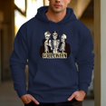 thumbnail image 4 of Men's 330g 100% Cotton Halloween Skull Pattern  Casual Pullover Drawstring Hoodie With Pocket, 4 of 16