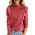 thumbnail image 6 of Inglocry Sweaters for Women 2026 Long Sleeve Crew Neck Lightweight Soft Casual Knitted Pullover Solid Color Sweater Pink S, 6 of 6