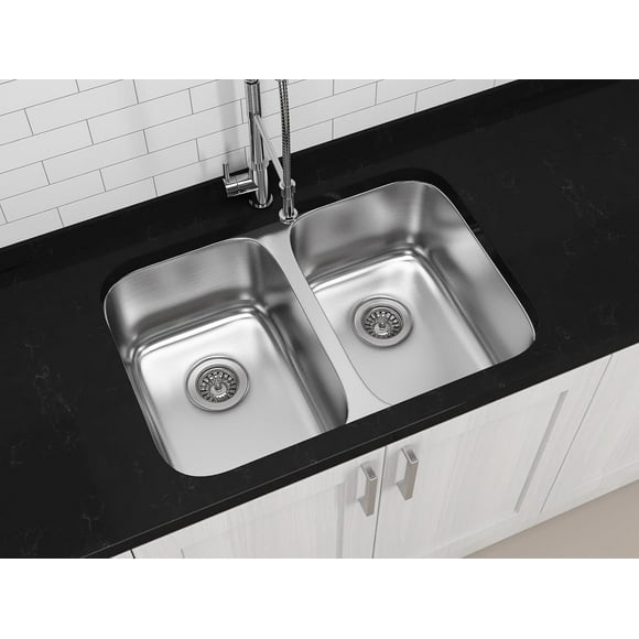 Ancona Double Bowl Under-Mount Kitchen Sink