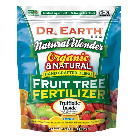 Dr. Earth Natural Wonder Organic & Natural Fruit Tree Food, 5-5-2 Fertilizer, 4 lbs