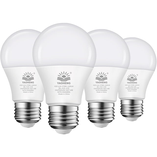 Bombilla LED YAOHENG A19 11 W 2700 K 1100 lm E26 no regulable