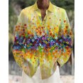 thumbnail image 1 of Camisa con botones y cuello vuelto de manga larga con estampado abstracto 3D de flores de llama para hombre, superventas de, 1 of 6