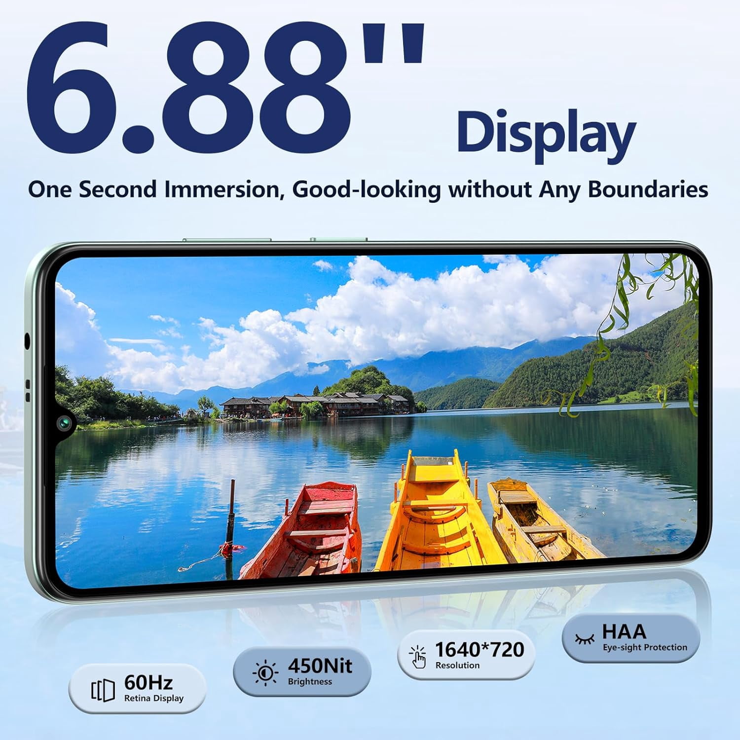 IIIF150 Action A5 Pro Mobile Phone Android 15, 8(3+5) GB 256GB/1TB Smartphone Cheap, 6.88 Inch HD & 1 Inch Rear Screen, 5100mAh Telephone Gaming