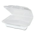 thumbnail image 5 of Pactiv Corp. YTD188030000 8.42 in. x 8.15 in. x 3 in. Dual Tab Lock Foam Hinged Lid Containers - White (150/Carton), 5 of 6
