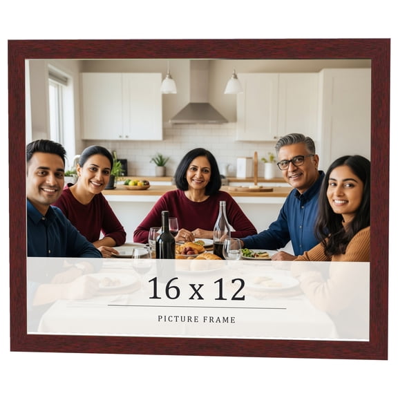 16x12 Frame Brown Solid Wood Picture Frame Width 0.75 Inches | Interior Frame Depth 0.5 Inches |