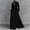 01 Black, variant on Women's Long Sleeve Mock Neck Maxi Dress with Button Front & Pleated Detail - Elegant Flowy A-Line Silhouette