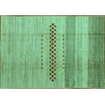 thumbnail image 1 of Ahgly Company Machine Washable Indoor Rectangle Abstract Turquoise Blue Modern Area Rugs, 5' x 7', 1 of 4