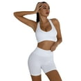thumbnail image 4 of ZHENWEI Women Seamless Yoga Set 2 Piece Workout Sport Bra with High Waist Shorts Legging Outfit Tracksuit, 4 of 6