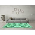 thumbnail image 3 of Ahgly Company Indoor Rectangle Checkered Turquoise Blue Modern Area Rugs, 8' x 12', 3 of 4